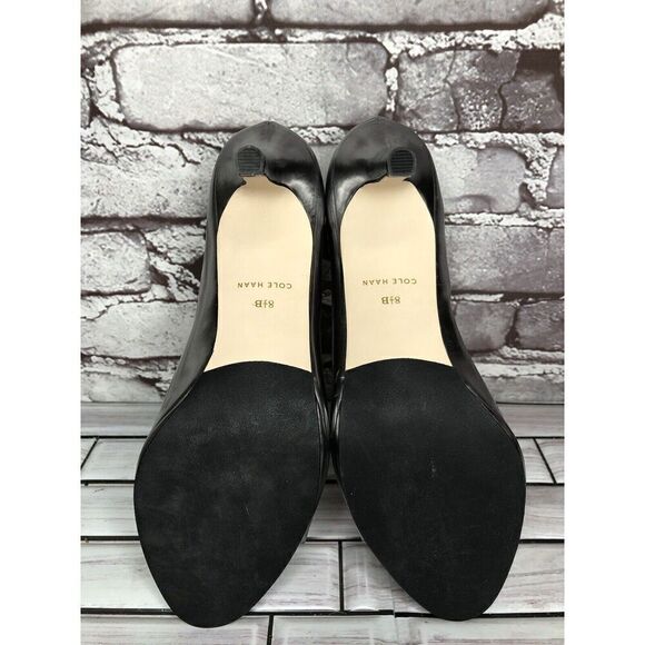 Cole Haan Silver Metallic Leather Peep Toe Pumps Stiletto Heels Women Sz 8.5B US - Picture 15 of 16